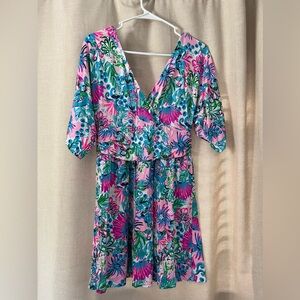 Lilly Pulitzer M Paradise Petals PARIGI SKORT ROMPER Surplice V-Neck